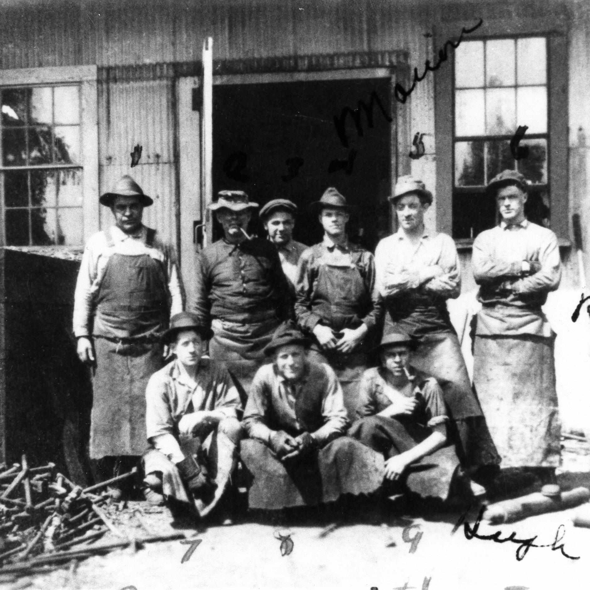 Blacksmith Shop Crew, Natoma, 1930.