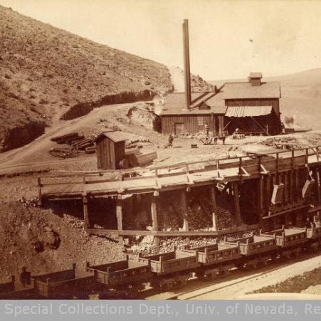 Train of ore cars at the Northern Belle Mine.