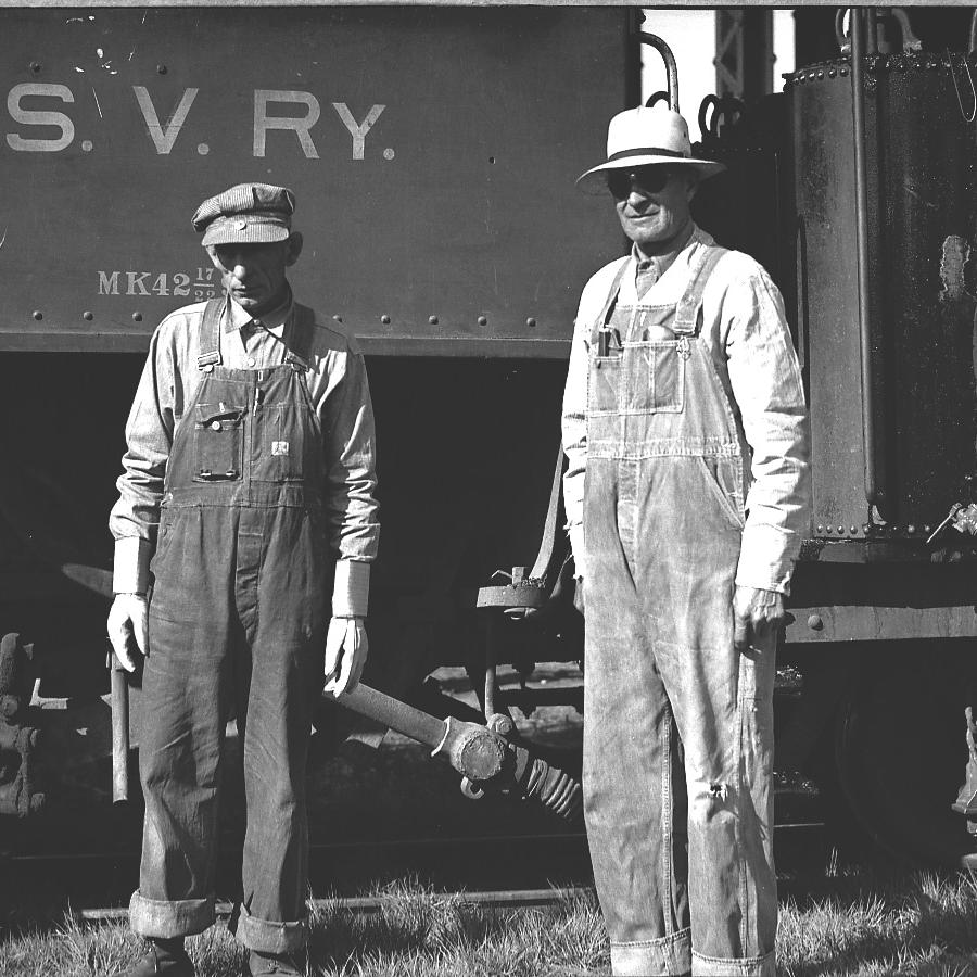 SVRy last pass run engineer US Carpenter and fireman MG Hutchens by engine