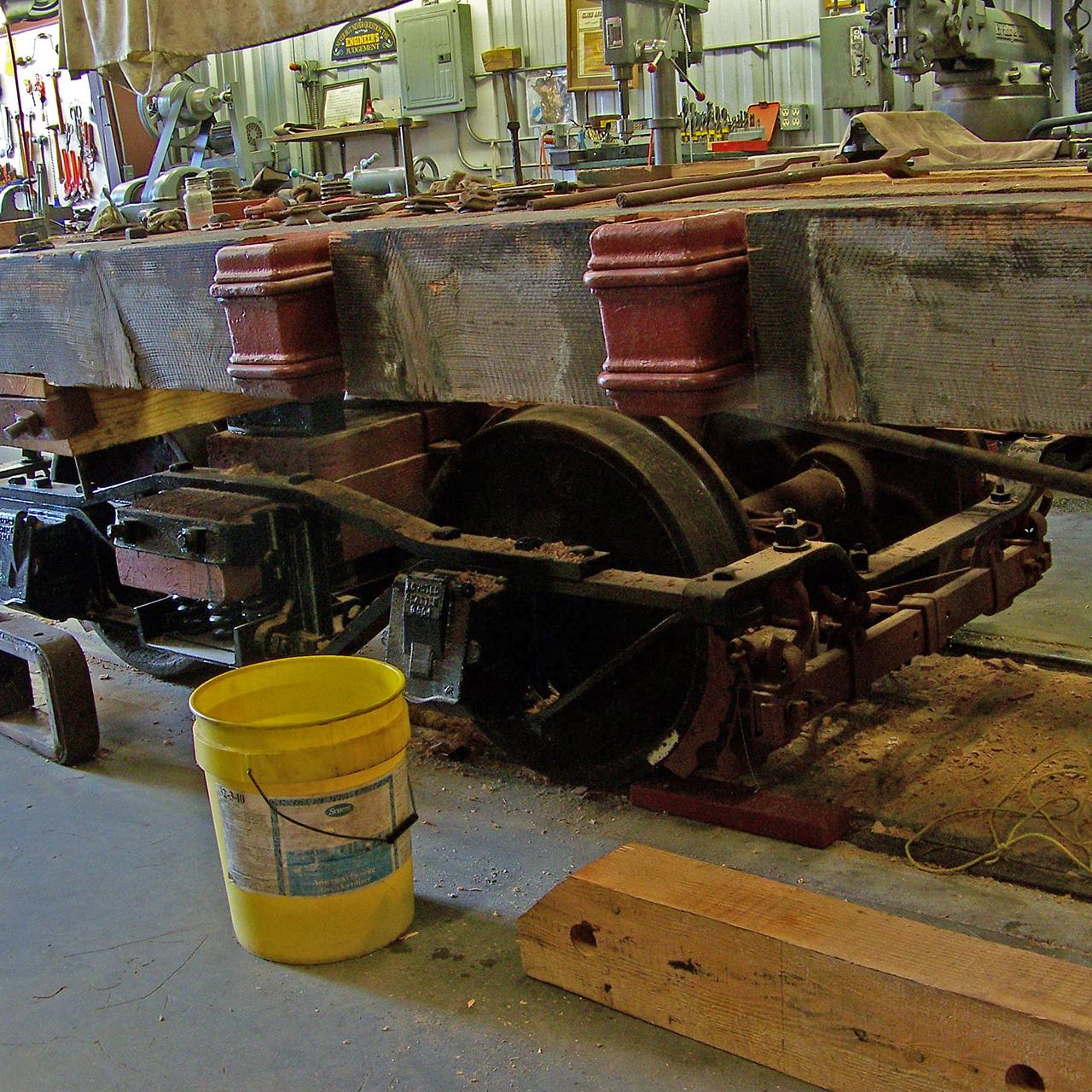 Stake pocket and sill detail, during restoration. March 2010/