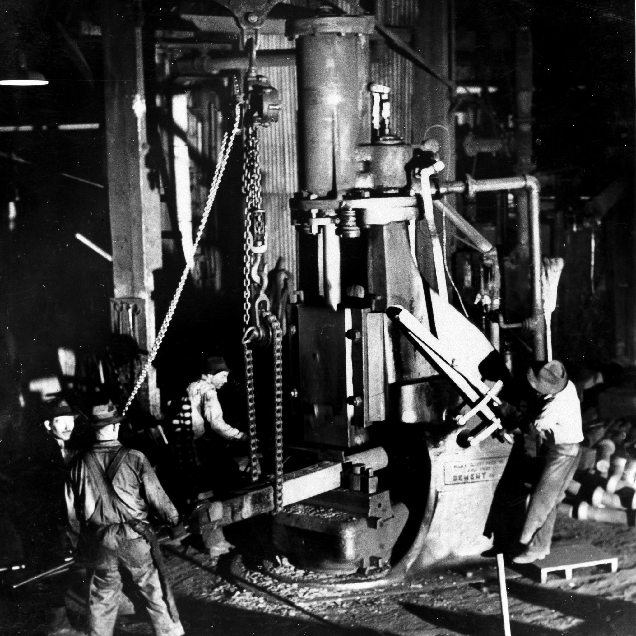 Inside the machine shop, ca 1940.