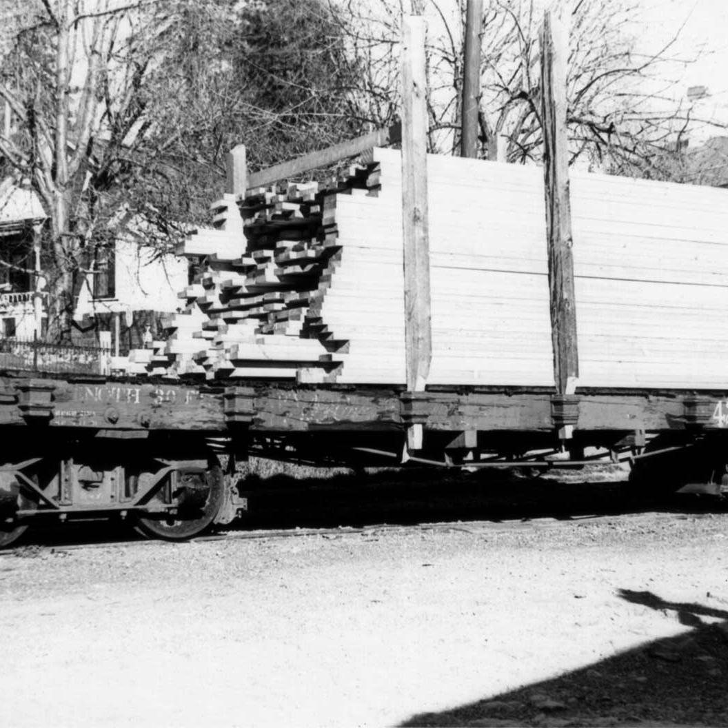 Flat car #421 in Grass Valley, 1940.