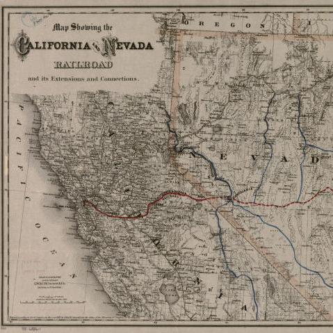 Map of the California and Nevada Railroad