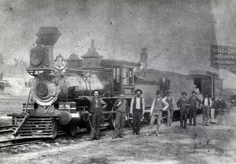 4-4-0 #5 and train, ca.1885