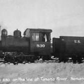 Engine 830 on the ice at Tanana River. Nenana. Dec. 11 - [19]21.