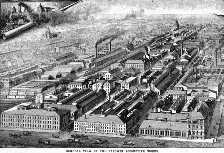 Baldwin Locomotive Works Factory Engraving